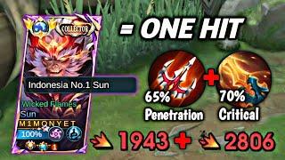 COMBO BUILD TERBARU SUN  DI JAMIN MAKIN SAKIT DAMAGE NYA | MOBILE LEGENDS