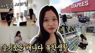 캐나다 유학vlog 음이유니의 방학 일상~ 처음 캐나다 문구점을 갔는데.. 아니 이게 문구점이 맞아? 원하는게 하나도 없어요 뭐 하나 쉽지 않은 유학생활!!│헬로음이유니