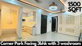 3bhk corner park facing independent floor for sale with 3 washrooms with pooja space in vasundhara