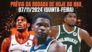  RODADA DA NBA (07/11/2024): Prévia com PALPITES!