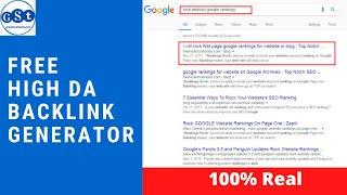 Free online backlink generator tool do follow backlinks [New Method]