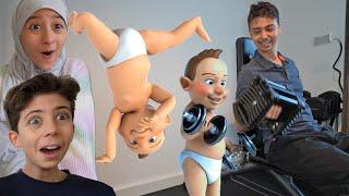 Dad found a breakdancing weightlifting baby!