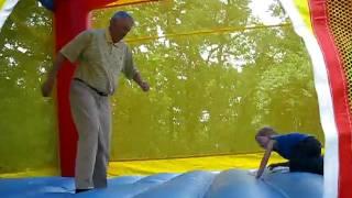 Steve Boyd in a bounce house