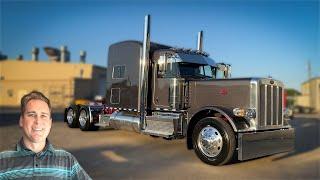 Legendary Gray with Maroon Painted Frame 2021 Peterbilt 389 Custom