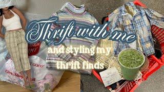 THRIFT WITH ME &+ try on haul/ styling my thrift finds ⭐️