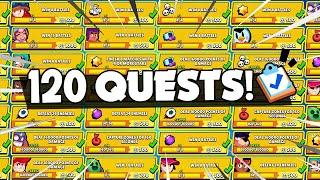 COMPLETE 120 QUESTS NONSTOP!  31290 TOKENS! MEGA LUCKY Box Opening!  Brawl Stars