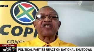 National Shutdown I Political parties react to Wednesday's national shutdown