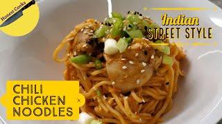 Chili Chicken Noodles | Spicy Indian street food style noodles | Honest Cooks