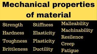 Mechanical properties of material in engineering | machine design material properties