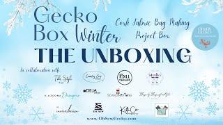 A Magical Winter Cork Fabric Bag Making Project Box! Gecko Box Winter 2023 - The Unboxing!