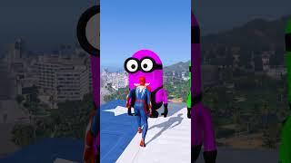 Spiderman vs Minions: Epic Ragdoll Battle in GTA V - Episode 349 #gta5 #shorts #gta