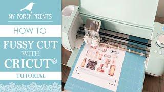 EASY CRICUT FUSSY CUT TUTORIAL | How To Fussy Cut | Stickers | My Porch Prints Junk Journal Ideas