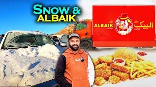 AlbaikFood Truck Drive Thru | Snowfall ️ Mein CarSlip Hogyi | Tabuk To Madina  Ep07