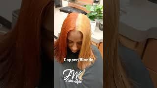 #hair #color #multi #color #silkpress #copper #blonde