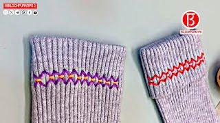 The sleeves of the sweater are too long. No need to cut them. They are shortened Full Video