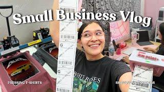 SMALL BUSINESS VLOG︎| Celebrating 1k Subs, Pressing Shirts, Shipping Orders, Munbyn Thermal Printer