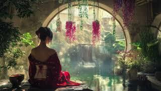 Escape To a Peaceful Garden   River Sounds and Calming ASMR Meditation Music For Deep Relaxation 