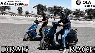 OLA S1PRO VS HERO MAESTRO EDGE 125 || DRAG RACE || @DRAGGER_JATIN