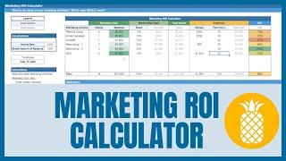 Marketing ROI Calculator Excel and Google Sheets