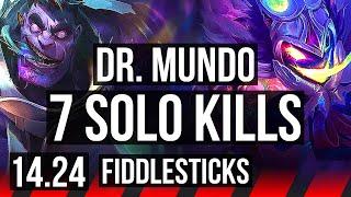 DR. MUNDO vs FIDDLESTICKS (TOP) | 7 solo kills | KR Diamond | 14.24