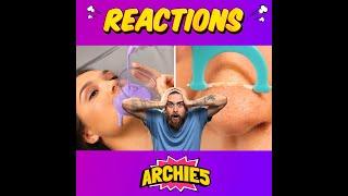 Cleaning the belly button gadget?| Archie5 Reacts #shorts