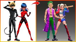 Miraculous: Ladybug And Cat Noir Glow Up Into Joker, Harley Quinn - Miraculous Transformation