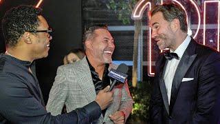 Eddie Hearn GETS CRASHED by Oscar De La Hoya as pair CONFRONT BEEF