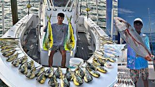 16 horas de pesca entre barcos hundidos pesca de mahi y bullynet de langosta en la noche