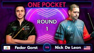 Fedor Gorst - Nick De Leon | Derby City Classic 2023 | ONE POCKET | ROUND 1