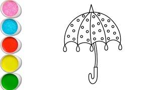 Cute Umbrella Drawing ,Colouring,Painting for Toddlers_ Child Art