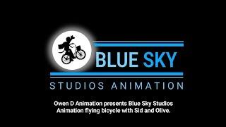 Owen D Animation presents the Blue Sky Studios Animation flying bicycle 2024 logo with Olive and Sid