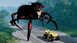 Epic escape from Lightning McQueen  Eater, Maxwell Eater, Mack Robot Eater |BeamNG.Drive