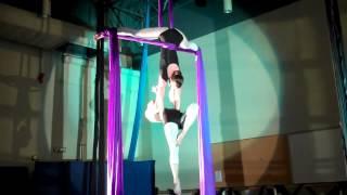 Katie and Stephanie DUO Aerial Silk Performance (Massive Attack : Inertia Creeps)