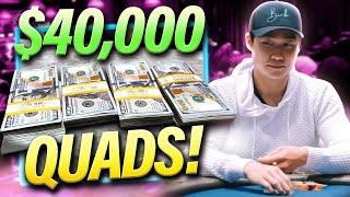 I Sit Down at $10/25 and IMMEDIATELY FLOP QUADS! | Rampage Poker Vlog