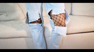 Fishnet Pantyhose under jeans