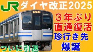 首都圏で大増発。レア行き先誕生！？3年ぶりの直通列車復活【迷列車で行こう222】JR東日本ダイヤ改正2025-2　横須賀線E217系ついに引退へ