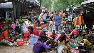 Amazing Countryside Food Market @Vihear Sour - Daily Lifestyle of Khmer People In Countryside Market