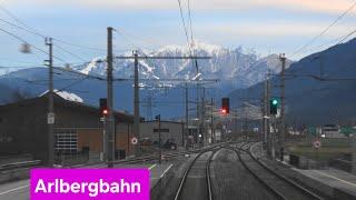 Arlbergbahn: Ausschnitte aus EC164 Transalpin zwischen Stams & Trisanbrücke