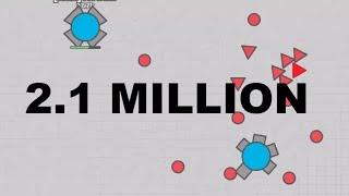 Diep.io : 2.1MILLION SCORE(FFA)[Fighter world record]