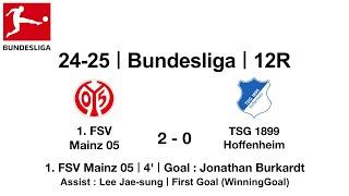 24-25 #Bundesliga｜12R｜#1.FSVMainz05 2 - 0 #TSG1899Hoffenheim｜#JonathanBurkardt #Goal #Tor #Fußball