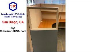 Trendway 8'x8' cubicle install time lapse in San Diego, CA by CubeWorldUSA.com