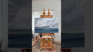 A painting of a sailboat in a storm.  #oilpainting #art #painting #artwork #oilpaint