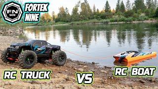 Rc Car vs Rc Boat | Traxxas Slash vs Traxxas M41