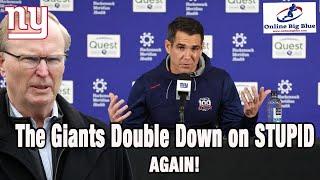 How Mara & the New York Giants Doubled Down on STUPID again. The Schoen & Mara Press Conference