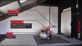 Stability ball exercises on the pole