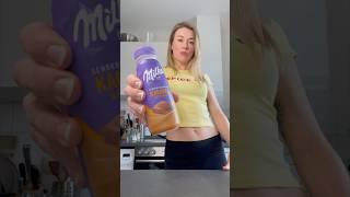 Milka Caramel Iced Coffee?️ #coffee #asmr #mukbangs #milka #chocolate #diy #tutorial #milk