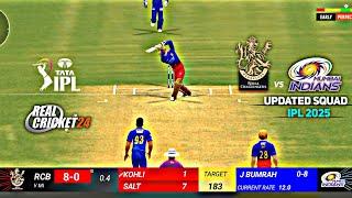 IPL 2025 In Real Cricket 24 | Updated Squad | RCB Vs MI | Real Cricket 24 New Update Gameplay 2025