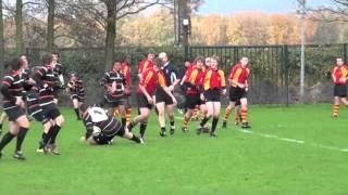 13 year old centre shoulder charge on a prop! - rugby