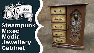 Steampunk Mixed Media Altered Jewellery Cabinet