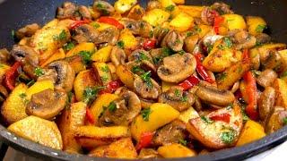 TOP 3 recipes for fried mushrooms with vegetables! Tasty and quick!